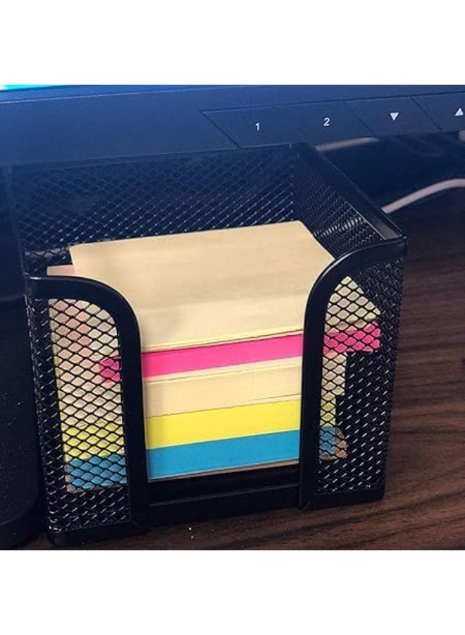 Modern Square Metal Mesh Memo Holder, Compact Desk Organizer Made of Durable Metal for Organizing Notes, Papers, and Office Supplies, Ideal for Home and Office Use - Image 3